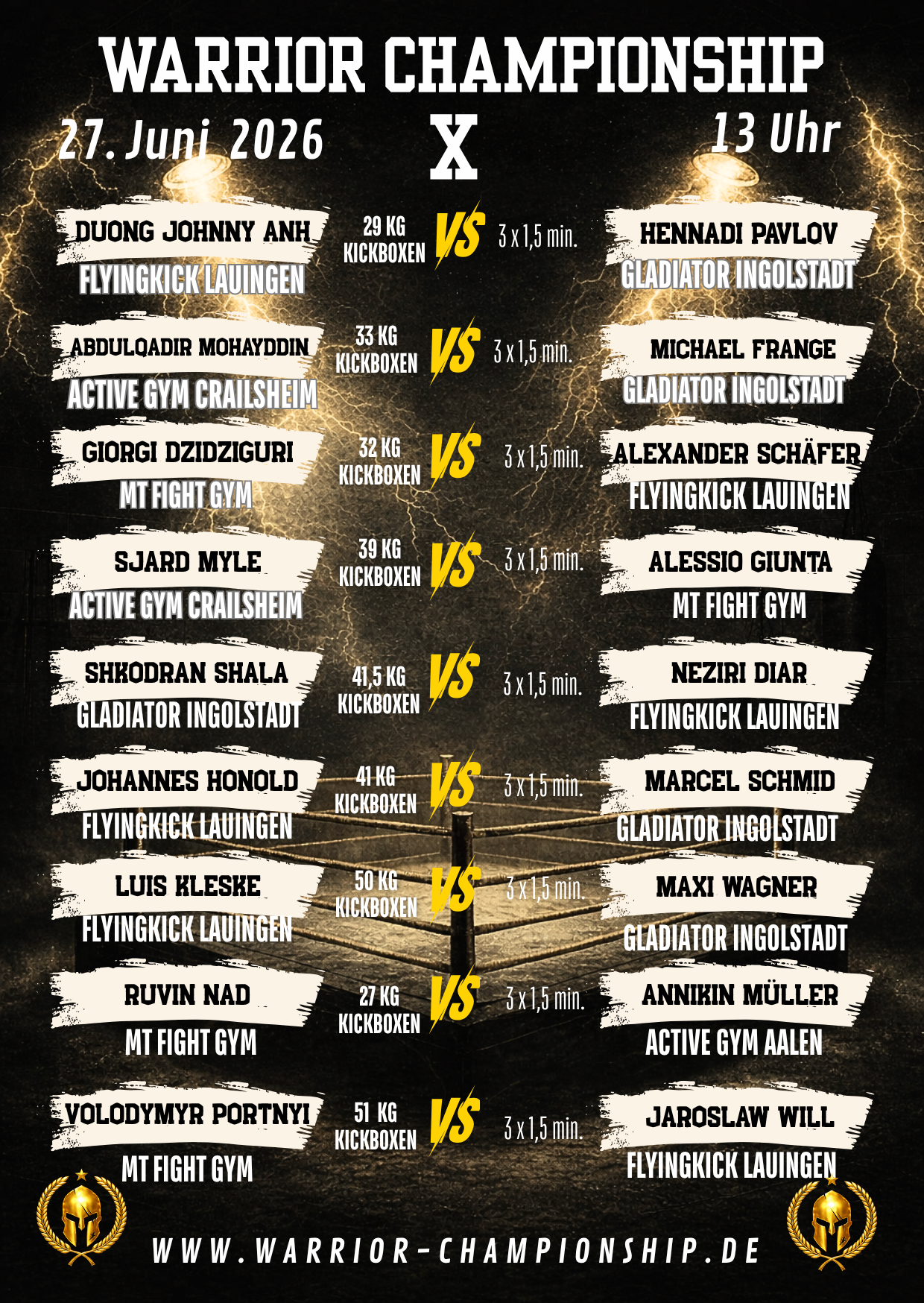 Warrior Championship Fightcard 1