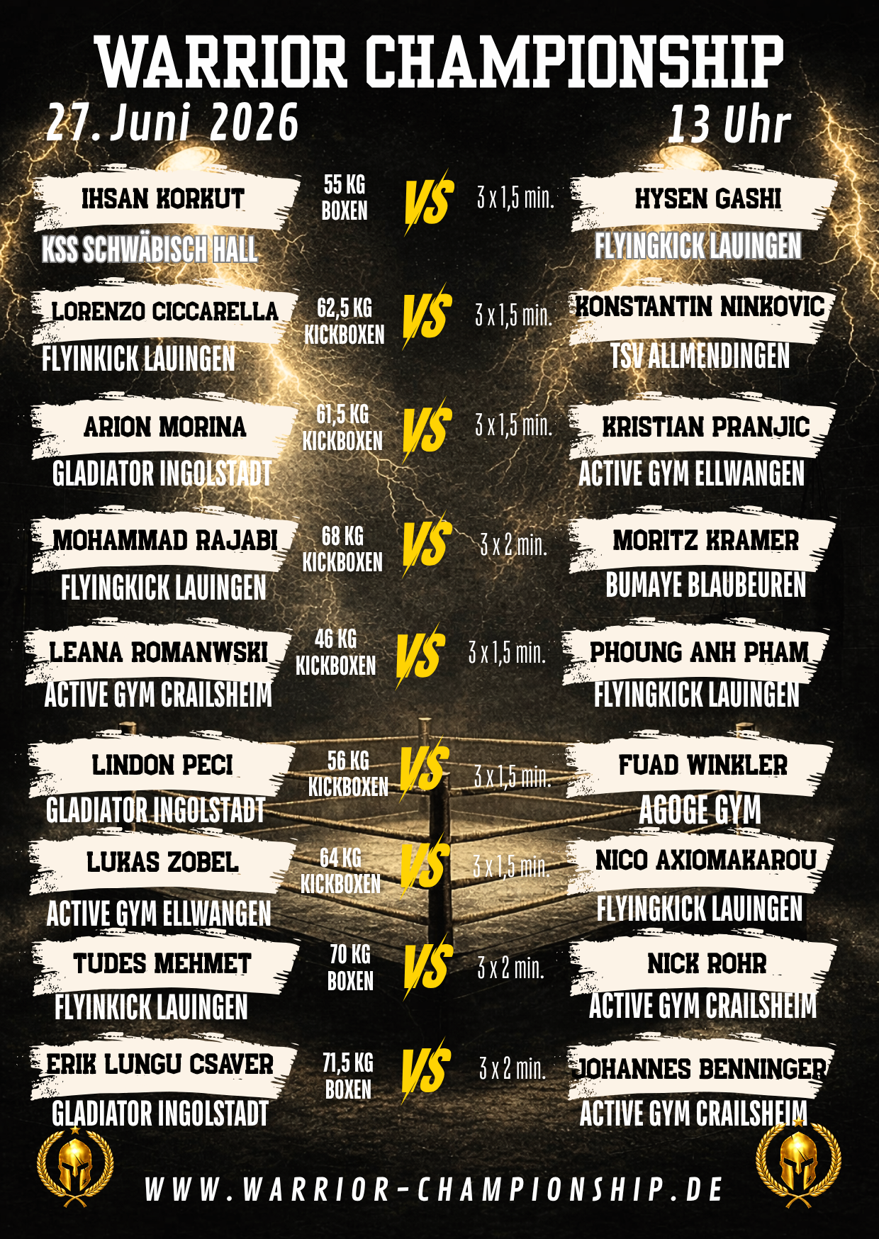 Warrior Championship Fightcard 1