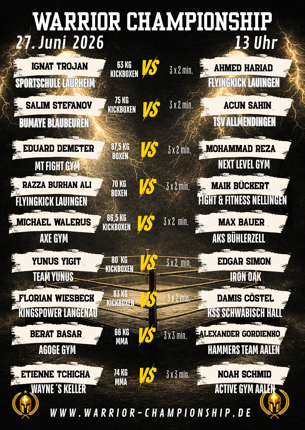 Warrior Championship Fightcard 1
