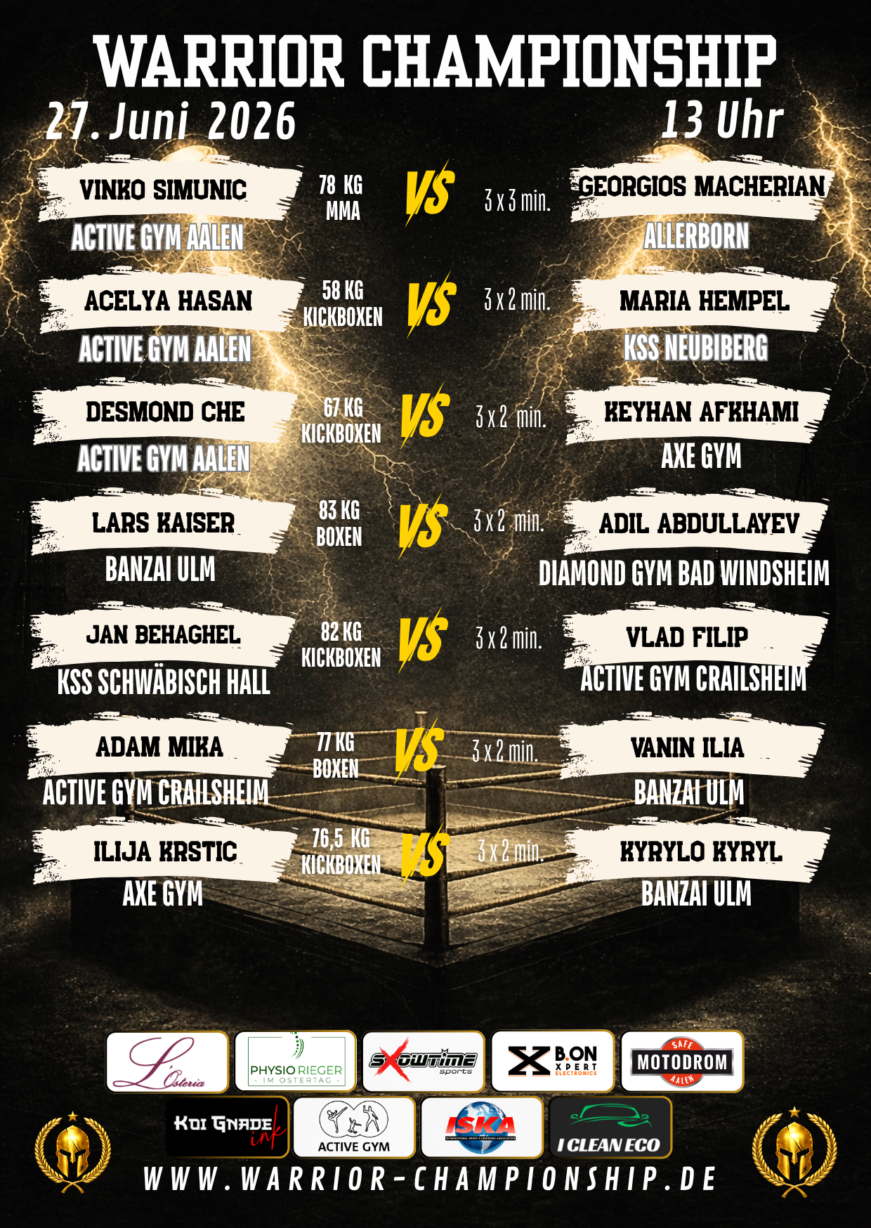 Warrior Championship Fightcard 1